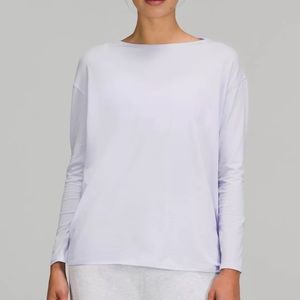 Pastel Blue Lululemon Long Sleeve Back in Action Shirt Top